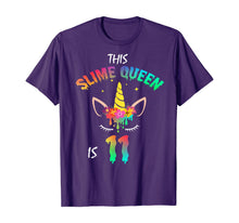 Load image into Gallery viewer, This Slime Queen Is 11-11th Birthday Girl Unicorn and Slime T-Shirt