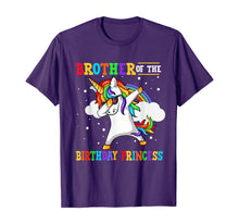 Load image into Gallery viewer, Brother of the Birthday Princess Unicorn Girl T-Shirt T-Shirt