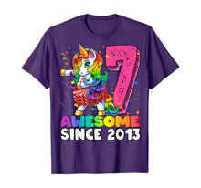 Load image into Gallery viewer, Awesome Since 2013 Flossing Unicorn Tutu 7th Birthday Gift T-Shirt