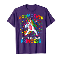 Load image into Gallery viewer, Godmother Of The Birthday Princess Dabbing Unicorn Party T-Shirt