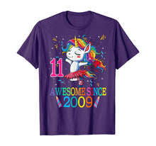 Load image into Gallery viewer, 11st Birthday Unicorn Awesome Since 2009 T-Shirt