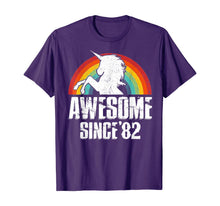 Load image into Gallery viewer, Unicorn Awesome Since 1982 37th Birthday TShirt Decoration