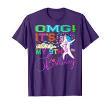 Load image into Gallery viewer, Emoji Unicorn Birthday TShirt For Girls 9 Years Old OMG