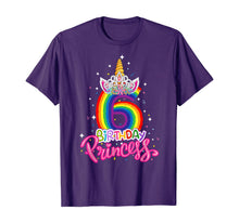 Load image into Gallery viewer, Birthday Princess Unicorn 6 Year Old 6th Birthday Girl Kids T-Shirt