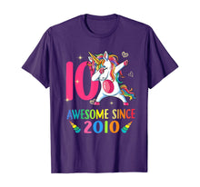 Load image into Gallery viewer, 10 Years Old 10th Birthday Unicorn Dabbing Party T-Shirt
