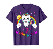 Load image into Gallery viewer, Caticorn 7th seven years Birthday Unicorn Cat Rainbow Shirt T-Shirt