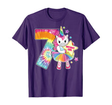 Load image into Gallery viewer, 7th Birthday Unicorn Shirt Gift for Girls Age 7 Tie Dye Tee