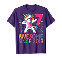 Load image into Gallery viewer, 7 Years Old 7th Birthday Unicorn Dabbing Shirt Girl Party T-Shirt