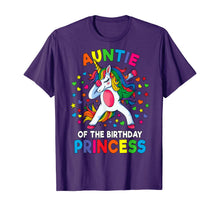 Load image into Gallery viewer, Auntie Of The Birthday Princess Dabbing Unicorn Party Gift T-Shirt