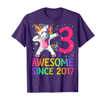 Load image into Gallery viewer, 3 Years Old 3rd Birthday Unicorn Dabbing Shirt Girl Party T-Shirt