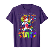 Load image into Gallery viewer, Awesome Since 2014 6th Birthday Unicorn Dabbing Girl Party T-Shirt