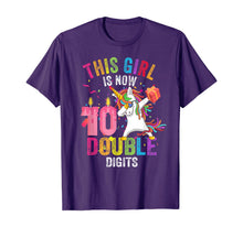 Load image into Gallery viewer, This Girl Is Now 10 Double Digits Gift Unicorn 10th Birthday T-Shirt