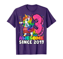 Load image into Gallery viewer, Awesome Since 2017 Flossing Unicorn Tutu 3rd Birthday Gift T-Shirt