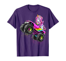 Load image into Gallery viewer, Monster Truck Unicorn Birthday Party Monster Truck Girl Gift T-Shirt