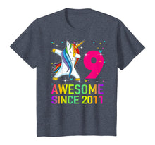 Load image into Gallery viewer, 9 Years Old 9th Birthday Unicorn Dabbing For Girl Party T-Shirt