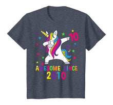 Load image into Gallery viewer, 10th Birthday Dabbing Unicorn Awesome Since 2010 Party T-Shirt
