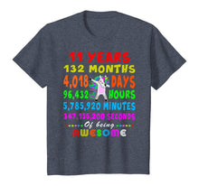 Load image into Gallery viewer, 11 Yrs Old 132 Months of Being Awesome 11th Birthday Unicorn T-Shirt