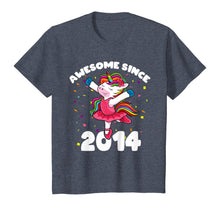 Load image into Gallery viewer, Awesome Since 2014 Ballerina Unicorn Birthday Rainbow Girls T-Shirt