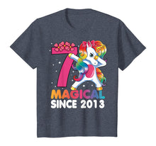 Load image into Gallery viewer, Kids 7 Years Old 7th Birthday Dabbing Unicorn Girls Kids Gift T-Shirt