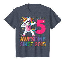 Load image into Gallery viewer, Awesome Since 2015 Dabbing Unicorn 5th Birthday Gift Girls T-Shirt