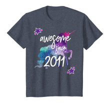 Load image into Gallery viewer, Awesome Since 2011 Unicorn Birthday T-Shirt