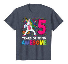 Load image into Gallery viewer, 5th Birthday Dabbing Unicorn Party Gift 5 Years Old Girls T-Shirt