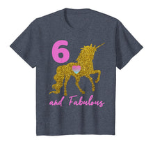 Load image into Gallery viewer, Kids Girls 6th Birthday Unicorn Fabulous 6 Years Old Party Gift T-Shirt