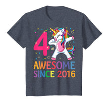 Load image into Gallery viewer, 4 Years Old 4th Birthday Unicorn Dabbing Shirt Girl Party T-Shirt