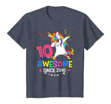 Load image into Gallery viewer, Girls 10th 10yr Birthday Unicorn Dabbing Awesome Since 2010 T-Shirt