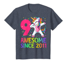Load image into Gallery viewer, 9 Years Old 9th Birthday Unicorn Dabbing Shirt Girl Party T-Shirt