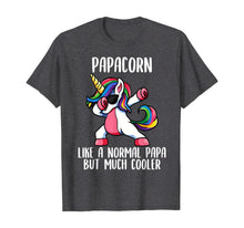 Load image into Gallery viewer, Mens Unicorn Papa Girl Birthday Party Apparel, PapaCorn Cute T-Shirt