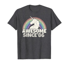 Load image into Gallery viewer, Unicorn 34st Birthday Gift Rainbow 1986 T-Shirt