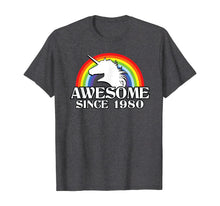 Load image into Gallery viewer, Rainbow Unicorn 40th birthday gift 1980 40 Years Old T-Shirt