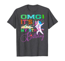 Load image into Gallery viewer, Emoji Unicorn Birthday TShirt For Girls 9 Years Old OMG