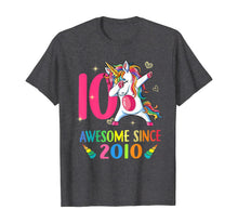 Load image into Gallery viewer, 10 Years Old 10th Birthday Unicorn Dabbing Party T-Shirt