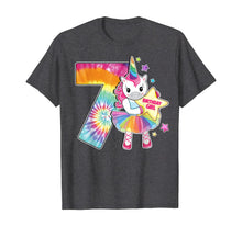 Load image into Gallery viewer, 7th Birthday Unicorn Shirt Gift for Girls Age 7 Tie Dye Tee