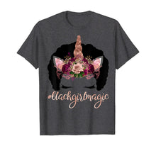 Load image into Gallery viewer, Unicorn Afro Kids Rose Black Girl Magic Birthday Gift T-Shirt