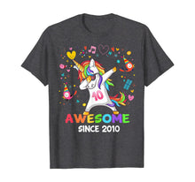 Load image into Gallery viewer, Dabbing Unicorn Awesome Since 2010 - 10th Birthday T-Shirt