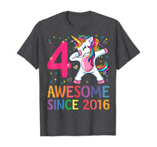 Load image into Gallery viewer, 4 Years Old 4th Birthday Unicorn Dabbing Shirt Girl Party T-Shirt