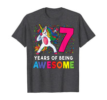 Load image into Gallery viewer, 7th Birthday Dabbing Unicorn Party Gift 7 Years Old Girls T-Shirt