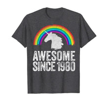 Load image into Gallery viewer, 1980 40th Birthday Gift Unicorn Rainbow 40 Years Old Women T-Shirt