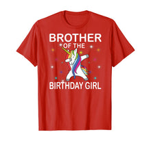 Load image into Gallery viewer, Brother of The Birthday Girl Unicorn Dabbing Party T-Shirt