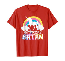 Load image into Gallery viewer, Not Today Satan Rainbow Unicorns Birthday Girl T-Shirt