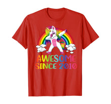 Load image into Gallery viewer, 10 Birthday Unicorn Dabbing Awesome Since 2010 T-Shirt