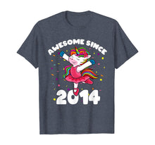 Load image into Gallery viewer, Awesome Since 2014 Ballerina Unicorn Birthday Rainbow Girls T-Shirt