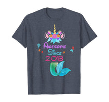 Load image into Gallery viewer, Girls Awesome Since 2013-7th Birthday Unicorn Mermaid Party T-Shirt