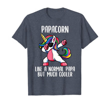 Load image into Gallery viewer, Mens Unicorn Papa Girl Birthday Party Apparel, PapaCorn Cute T-Shirt