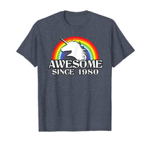 Load image into Gallery viewer, Rainbow Unicorn 40th birthday gift 1980 40 Years Old T-Shirt