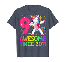 Load image into Gallery viewer, 9 Years Old 9th Birthday Unicorn Dabbing Shirt Girl Party T-Shirt