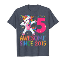 Load image into Gallery viewer, Awesome Since 2015 Dabbing Unicorn 5th Birthday Gift Girls T-Shirt